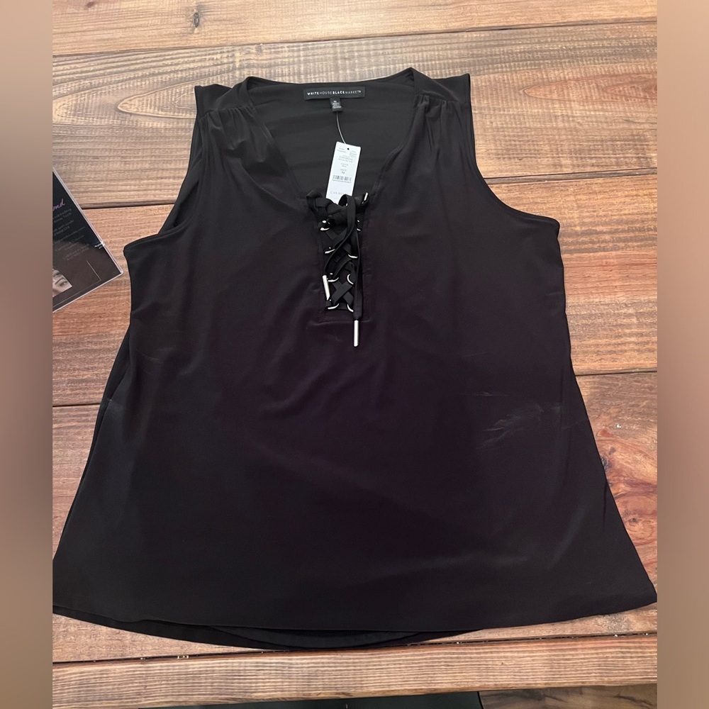 Black WhiteHouseBlackMarket Fitted Tank